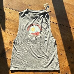 Asics Gray Tank Top with Graphic Design